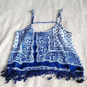 Sheer paisley tank top